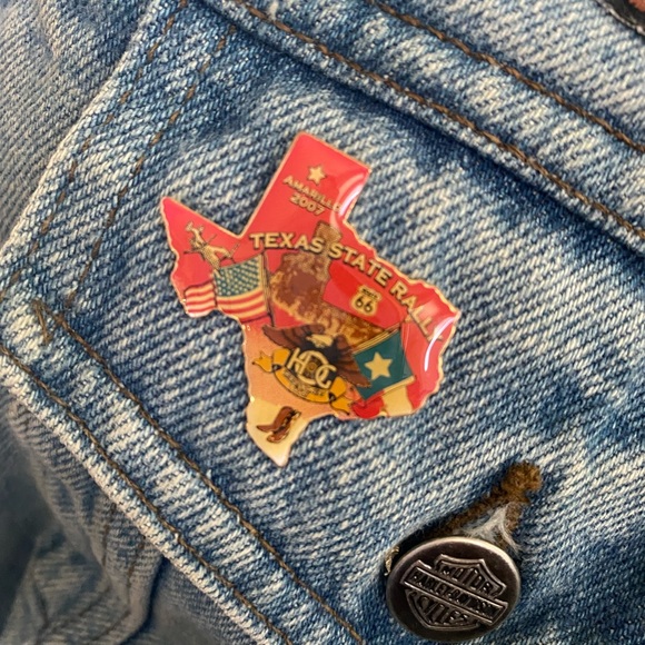 Harley Davidson Denim Vest with Pins & Patches XXL - Picture 8 of 16